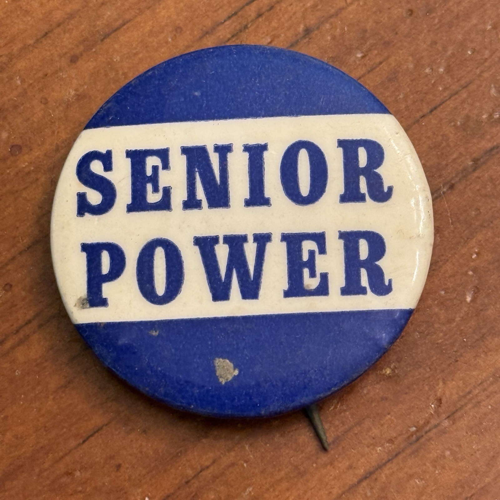 Senior Power Small Vintage Pinback Button Pin Round Circle Senior Power Small Vintage Pinback Button Pin Round Circle
