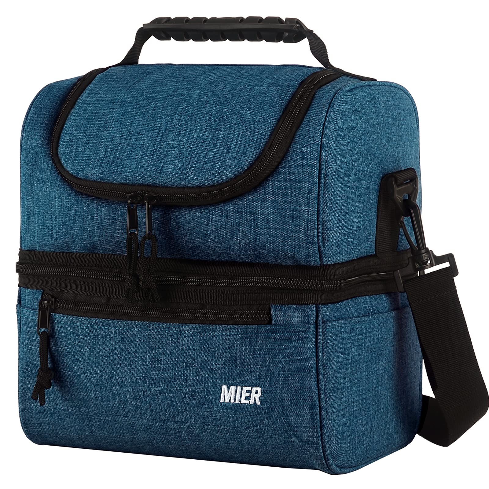 MIER Adult Lunch Box Insulated Bag Large Cooler Tote Large, Teal Blue