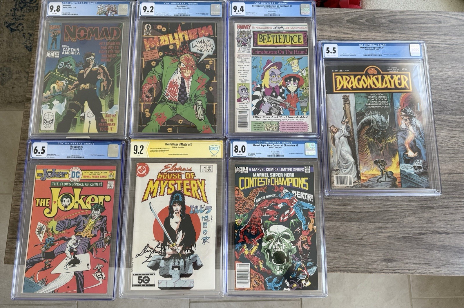 MARVEL, DC, HORROR CGC CBCS Slab Comic Lot of 7 Beetlejuice 1st Mask Nomad Joker MARVEL, DC, HORROR CGC CBCS Slab Comic Lot of 7 Beetlejuice 1st Mask Nomad Joker