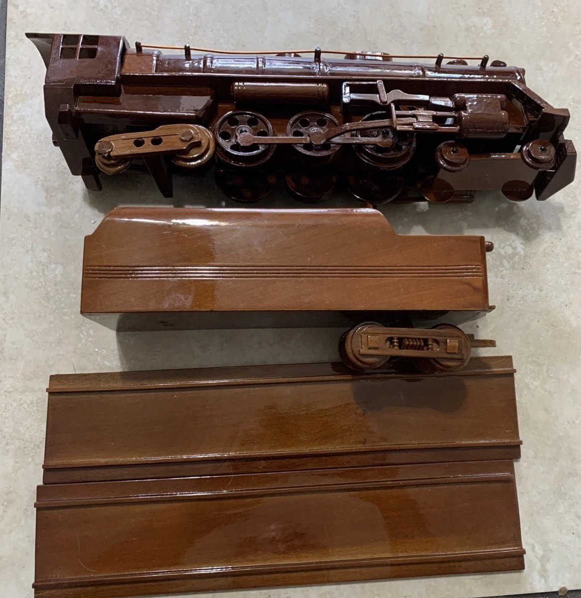 Vintage Mahogany Wood Hudson Steam Locomotive Model Train Display Office Desk