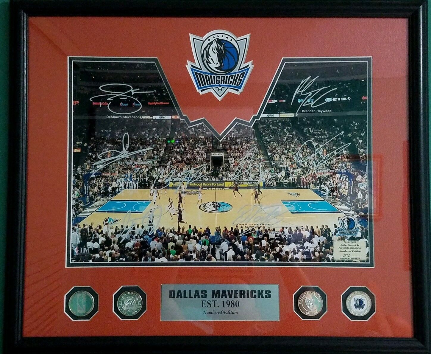 NBA Dallas Mavericks collection facsimile signature numbered edition picture 392