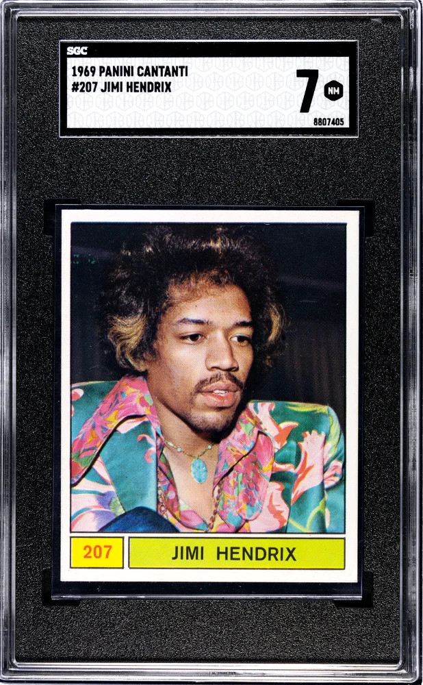 JIMI HENDRIX 1969 Panini Cantanti #207 SGC 7 JIMI HENDRIX 1969 Panini Cantanti #207 SGC 7