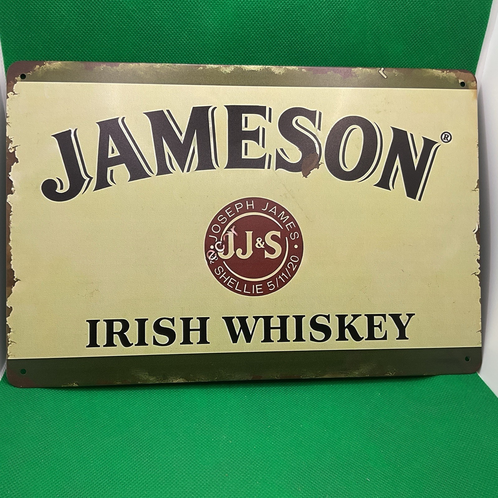 Jameson Irish Whiskey- Metal Sign for Bar/Man Cave/Garage/Game Room/Office Jameson Irish Whiskey- Metal Sign for Bar/Man Cave/Garage/Game Room/Office
