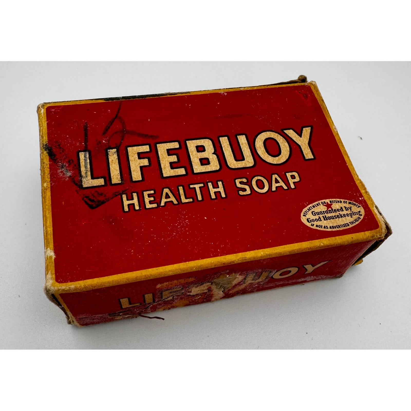 Vintage 1940s Lifebuoy Health Soap Red Bar Original Box Retro Advertising Prop Vintage 1940s Lifebuoy Health Soap Red Bar Original Box Retro Advertising Prop