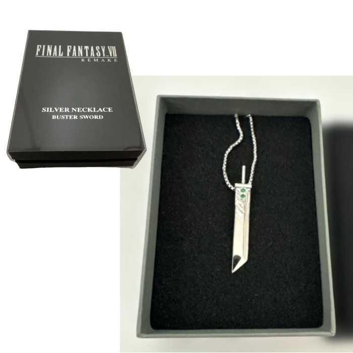 Final Fantasy VII Remake Buster Sword Silver 925 Necklace Pendant Square Enix Final Fantasy VII Remake Buster Sword Silver 925 Necklace Pendant Square Enix