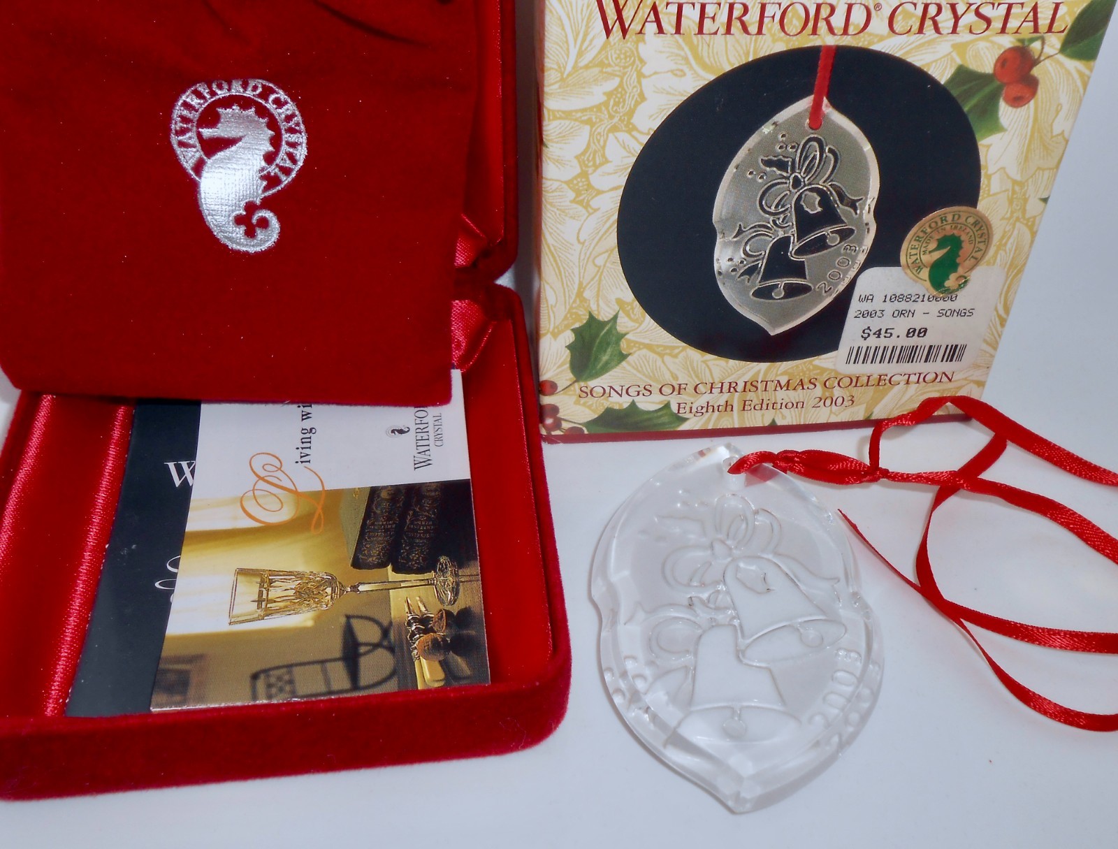 2003 Waterford SILVER BELLS Crystal Ornament 8th Edition Songs of Christmas H70 2003 Waterford SILVER BELLS Crystal Ornament 8th Edition Songs of Christmas H70
