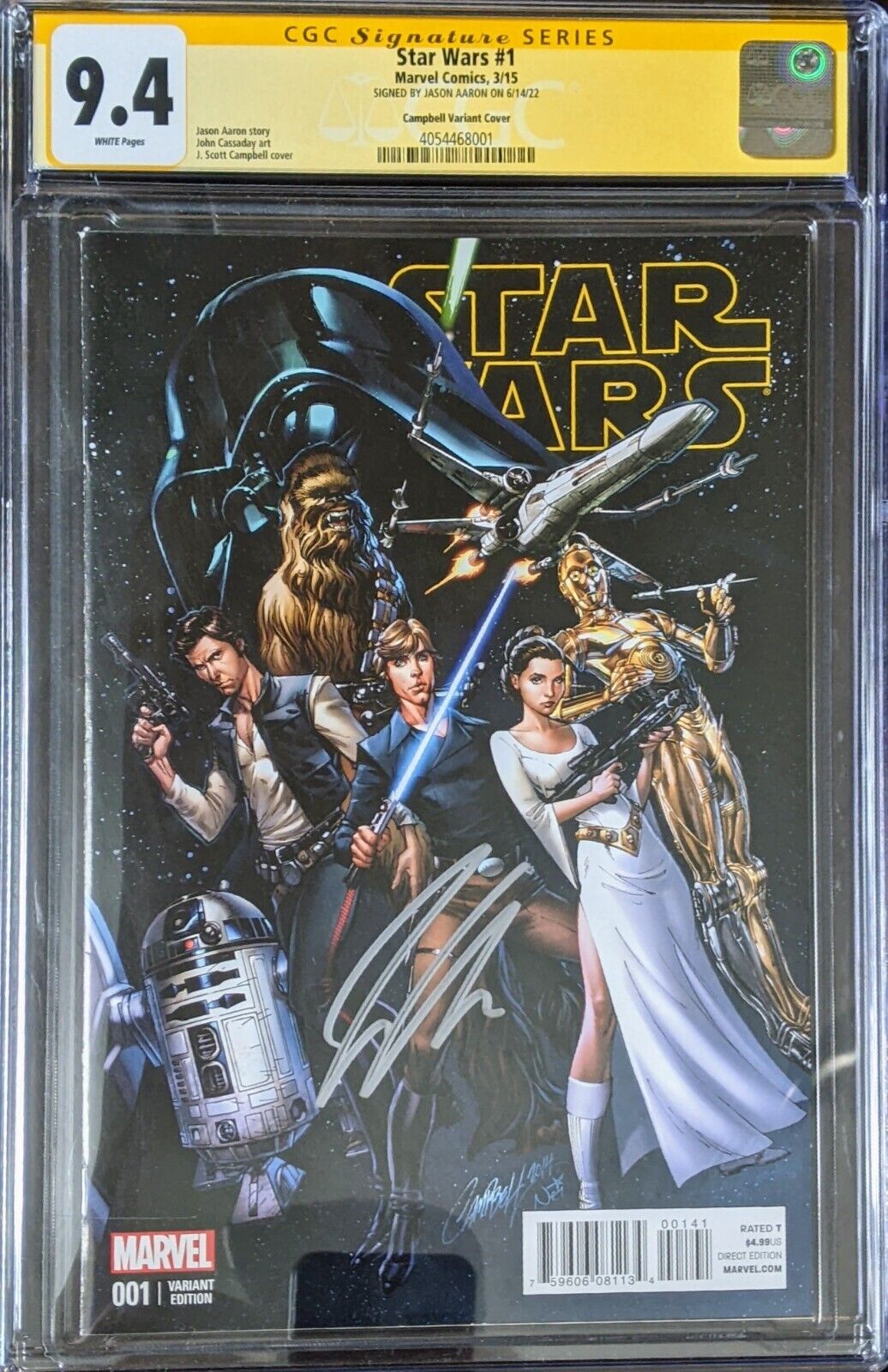 Star Wars #1 2015 CGC 9.4 SS Jason Aaron Campbell Cover