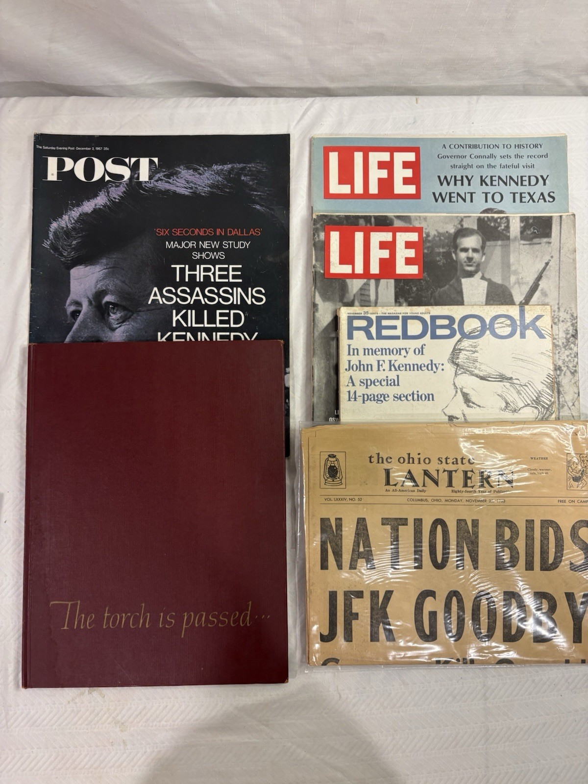 Lot Of JFK Assassination Memoribilia. Book Newspaper Magazines. Life Ny Post Lot Of JFK Assassination Memoribilia. Book Newspaper Magazines. Life Ny Post