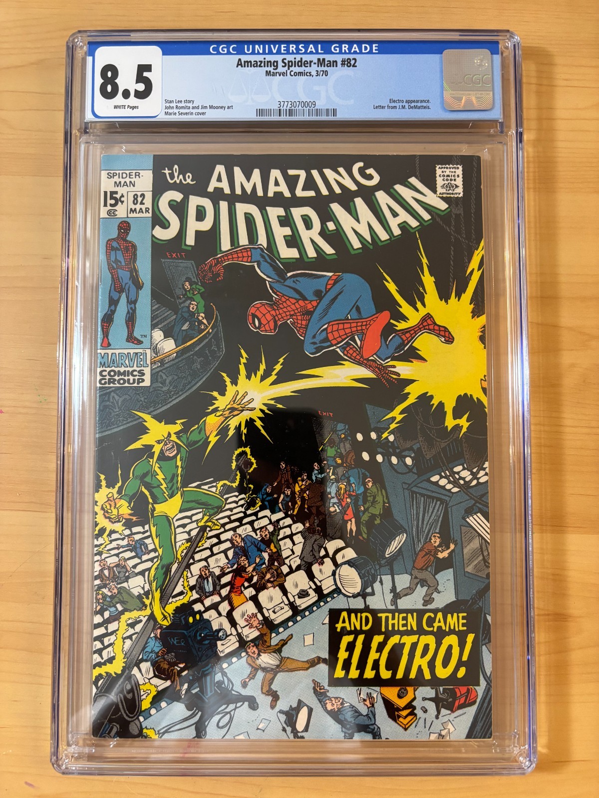 AMAZING SPIDER-MAN #82 CGC 8.5 WHITE / MARIE SEVERIN COVER / ELECTRO APPEARANCE AMAZING SPIDER-MAN #82 CGC 8.5 WHITE / MARIE SEVERIN COVER / ELECTRO APPEARANCE