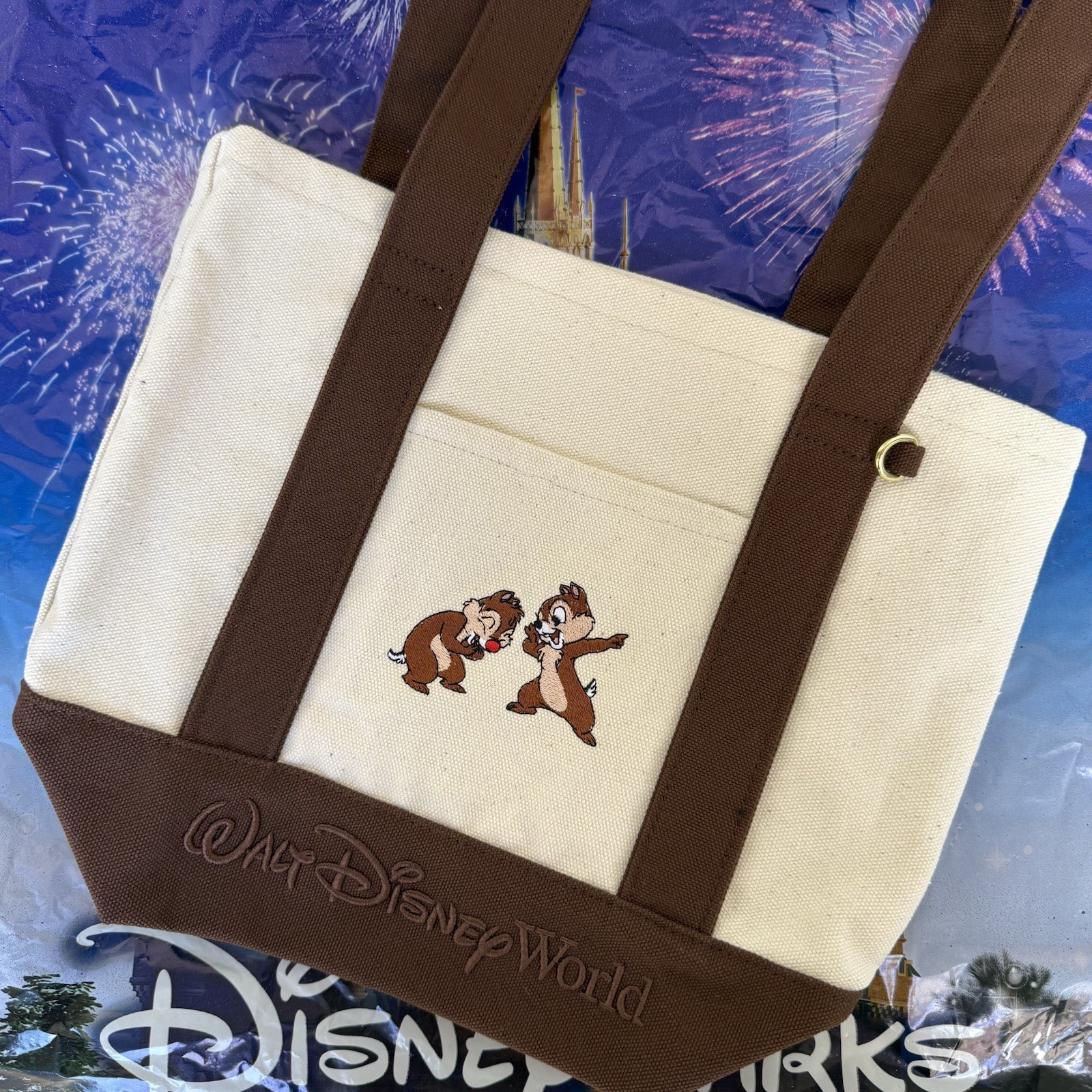 Disney World 2026 Walt Disney Chip & Dale Canvas Mini Tote Bag New Disney World 2026 Walt Disney Chip & Dale Canvas Mini Tote Bag New