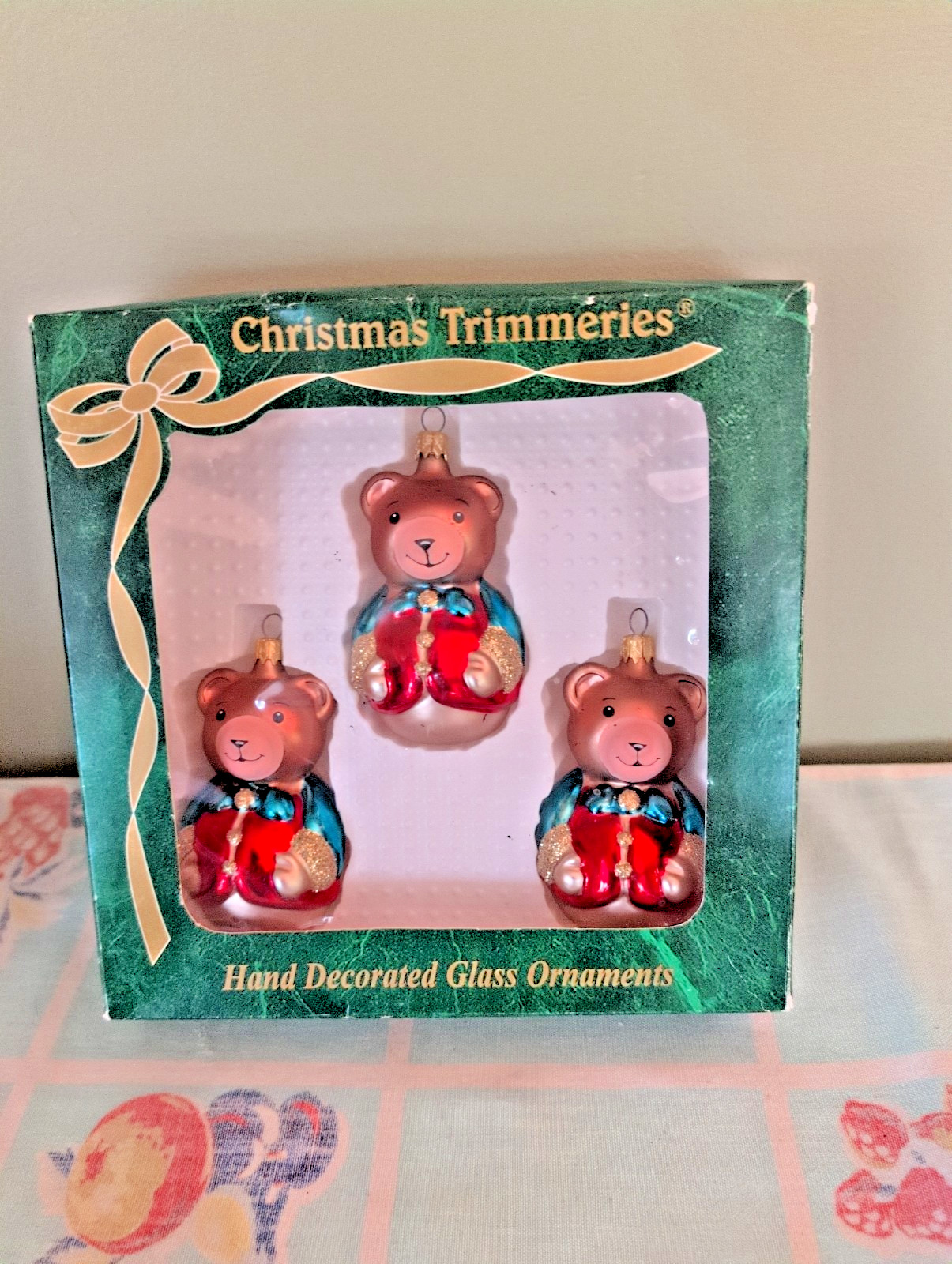 New Vintage Bradford Hand Decorated Glass Bear Ornaments π Christmas Trimmeries New Vintage Bradford Hand Decorated Glass Bear Ornaments π Christmas Trimmeries