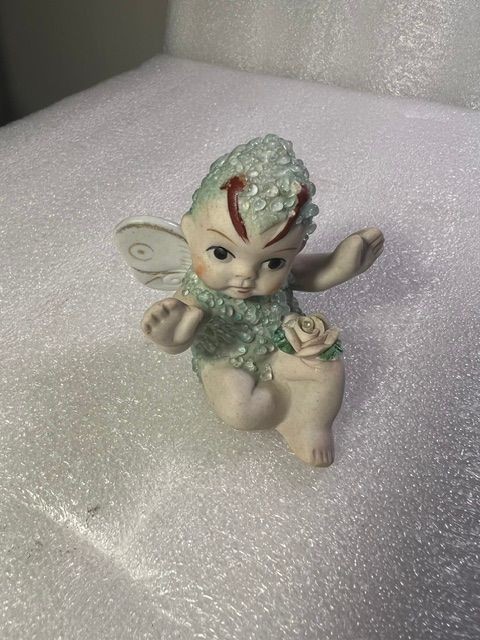 Vintage Japan Bisque Sugar Baby Pixie Fairy - Green 1950’s-#A3 Vintage Japan Bisque Sugar Baby Pixie Fairy - Green 1950’s-#A3