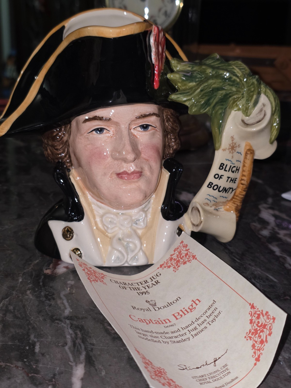 Vintage 1995 Royal Doulton Character Jug of the Year - Captain Bligh (D6967) & C Vintage 1995 Royal Doulton Character Jug of the Year - Captain Bligh (D6967) & C