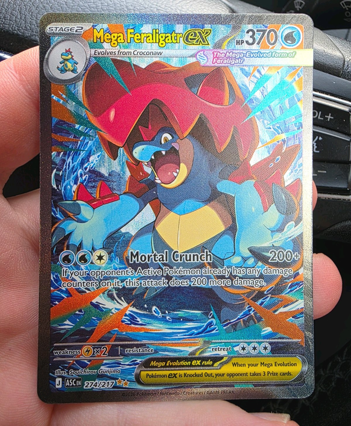 Pokémon TCG Mega Feraligatr EX 274/217 Ascended Heroes English Mint Pokémon TCG Mega Feraligatr EX 274/217 Ascended Heroes English Mint