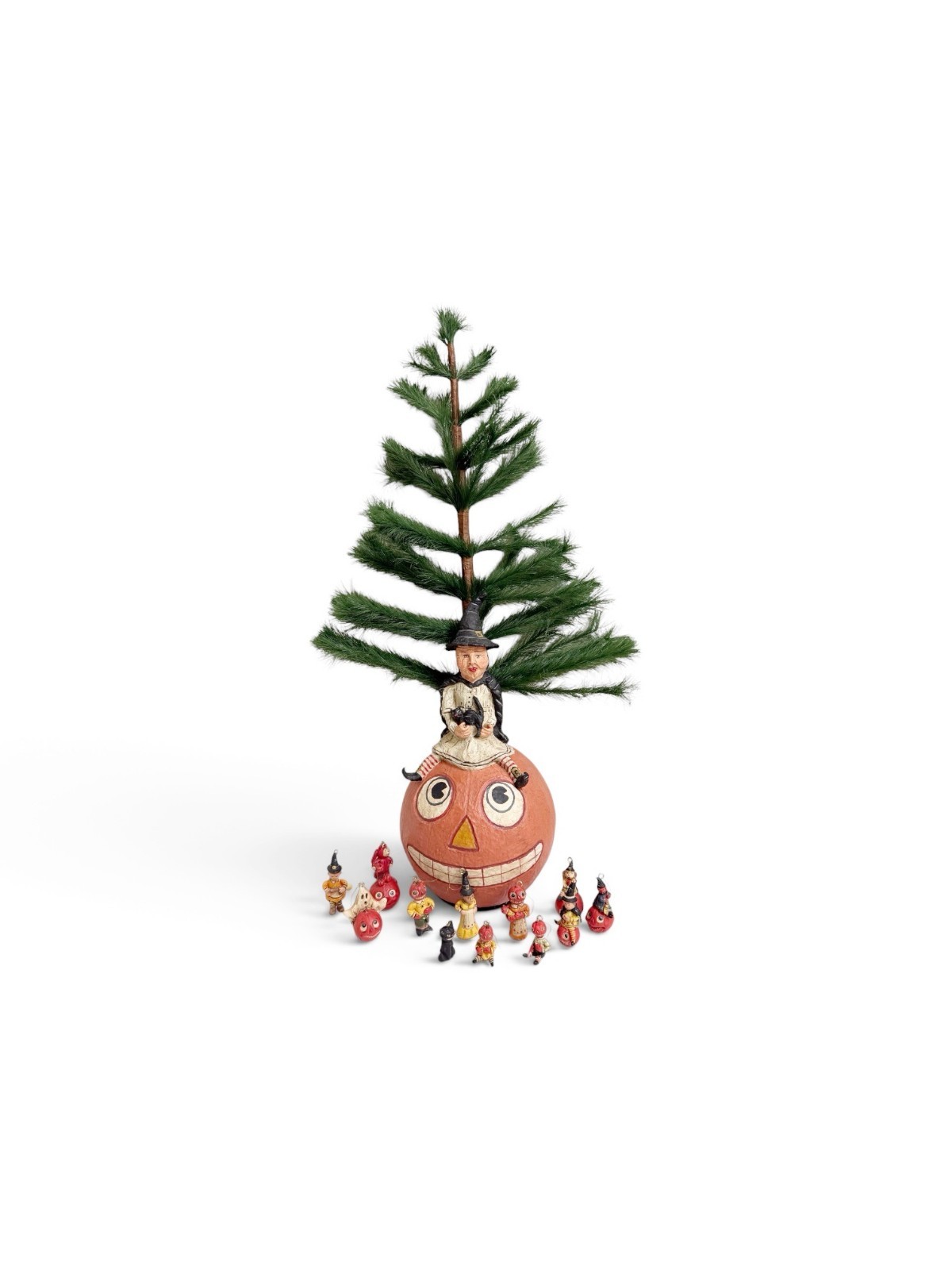 PoliWoggs Halloween Witch Tree Critchfield Fortunato Vintage Miniature Ornaments PoliWoggs Halloween Witch Tree Critchfield Fortunato Vintage Miniature Ornaments