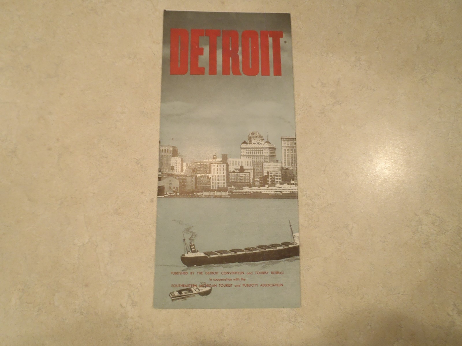 Vintage Detroit Travel Brochure Animated Map Convention Tourist Bureau