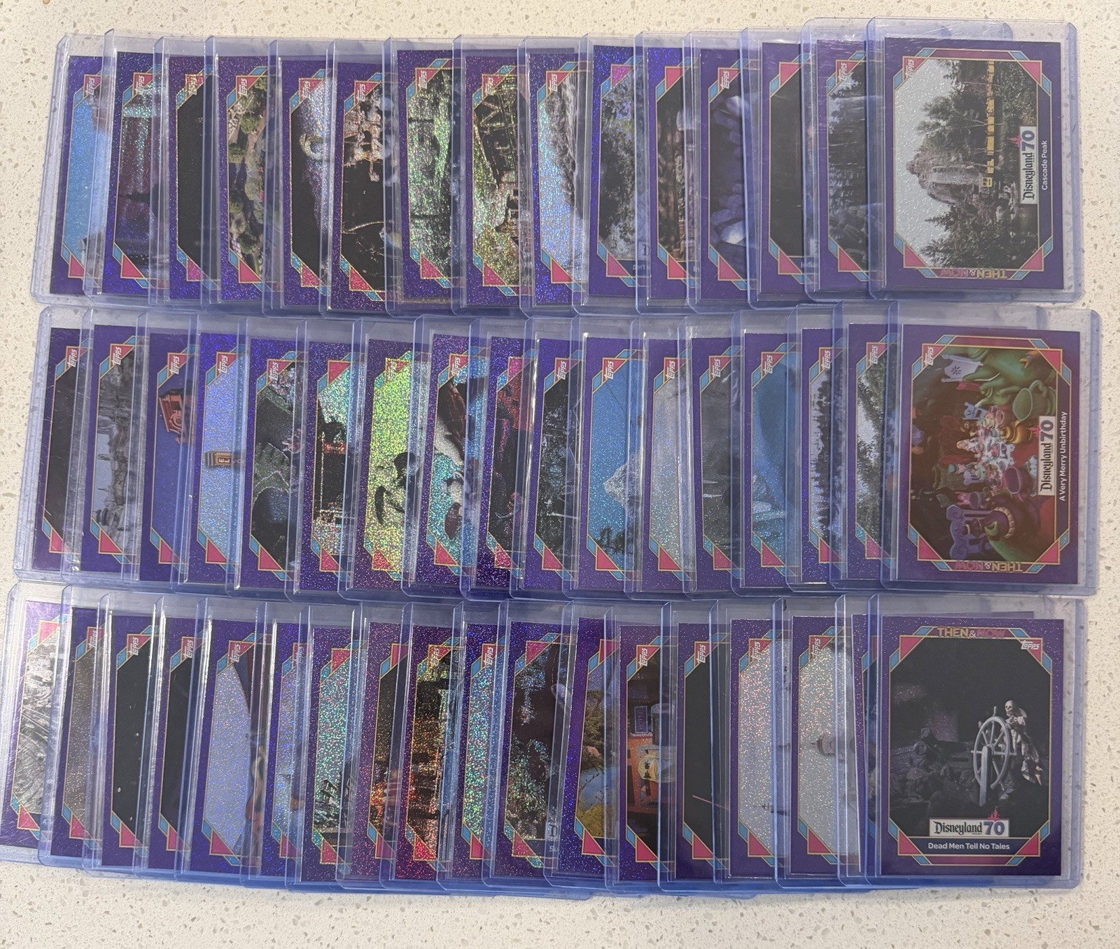 2025 Topps Disney 70th Then & Now 50 Card Lot Purple Shimmer Park Exclusive 2025 Topps Disney 70th Then & Now 50 Card Lot Purple Shimmer Park Exclusive