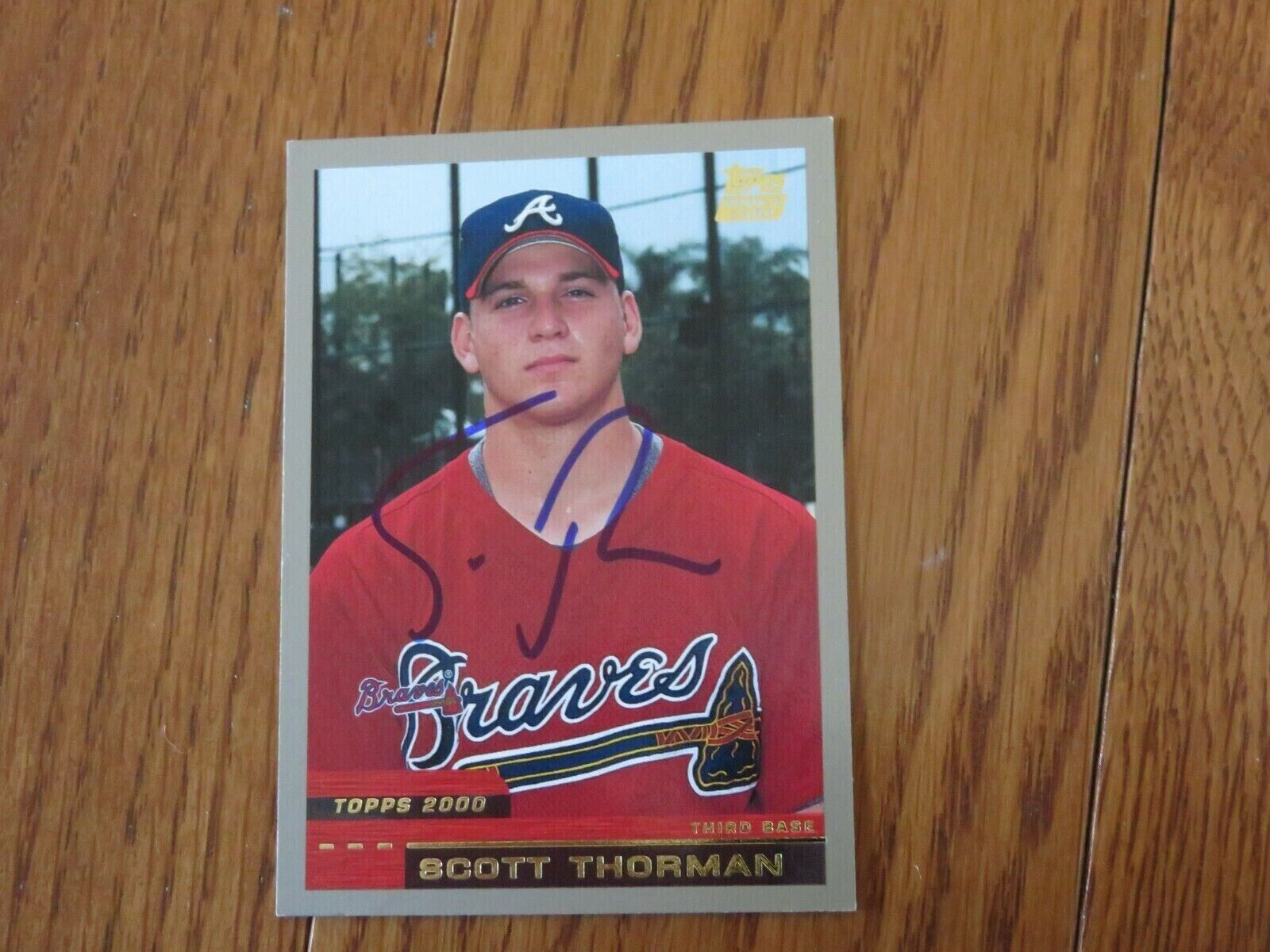 Scott Thorman Autographed Hand Signed Card Topps Atlanta Braves 2000