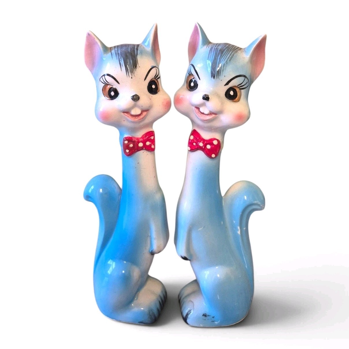 RARE Vintage Bowtie Arnart Japan Long Neck Tall Squirrel Salt & Pepper Shakers RARE Vintage Bowtie Arnart Japan Long Neck Tall Squirrel Salt & Pepper Shakers