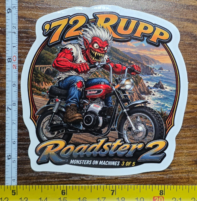 1972 Rupp Roadster 2 Minibike 9x9cm Durable Die-Cut Vinyl Sticker 3 of 5