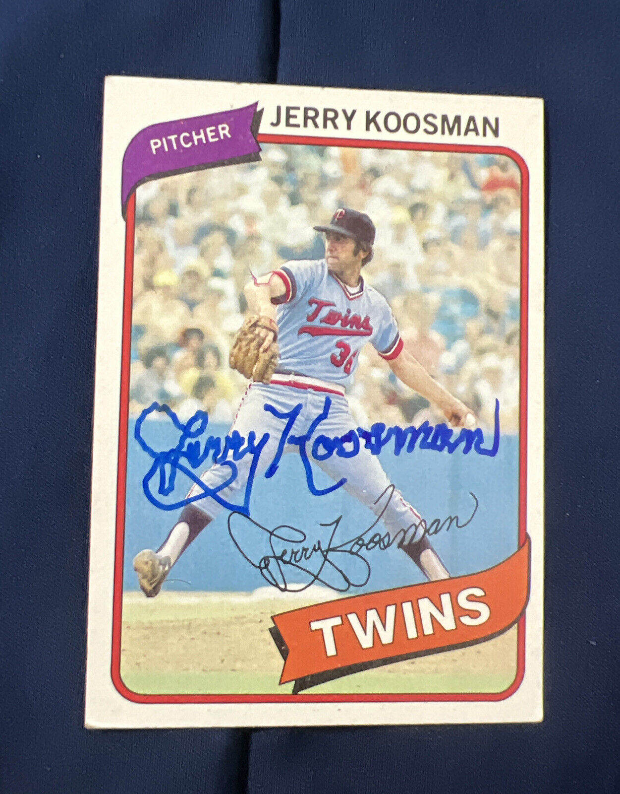 Jerry Koosman Autograph Signed 1980 Topps Minnesota Twins