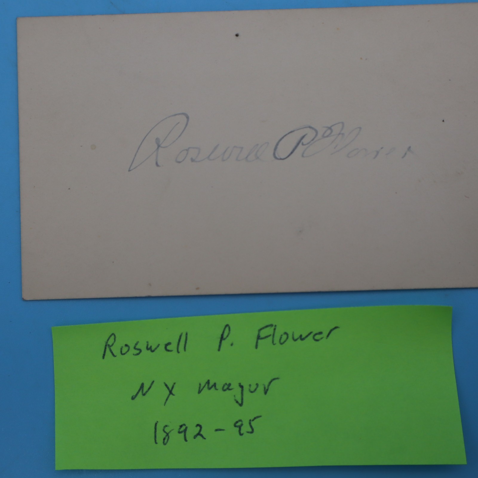 Roswell P. Flower American Politician NEW YORK MAYOR 1892-95  AUTOGRAPH CUT