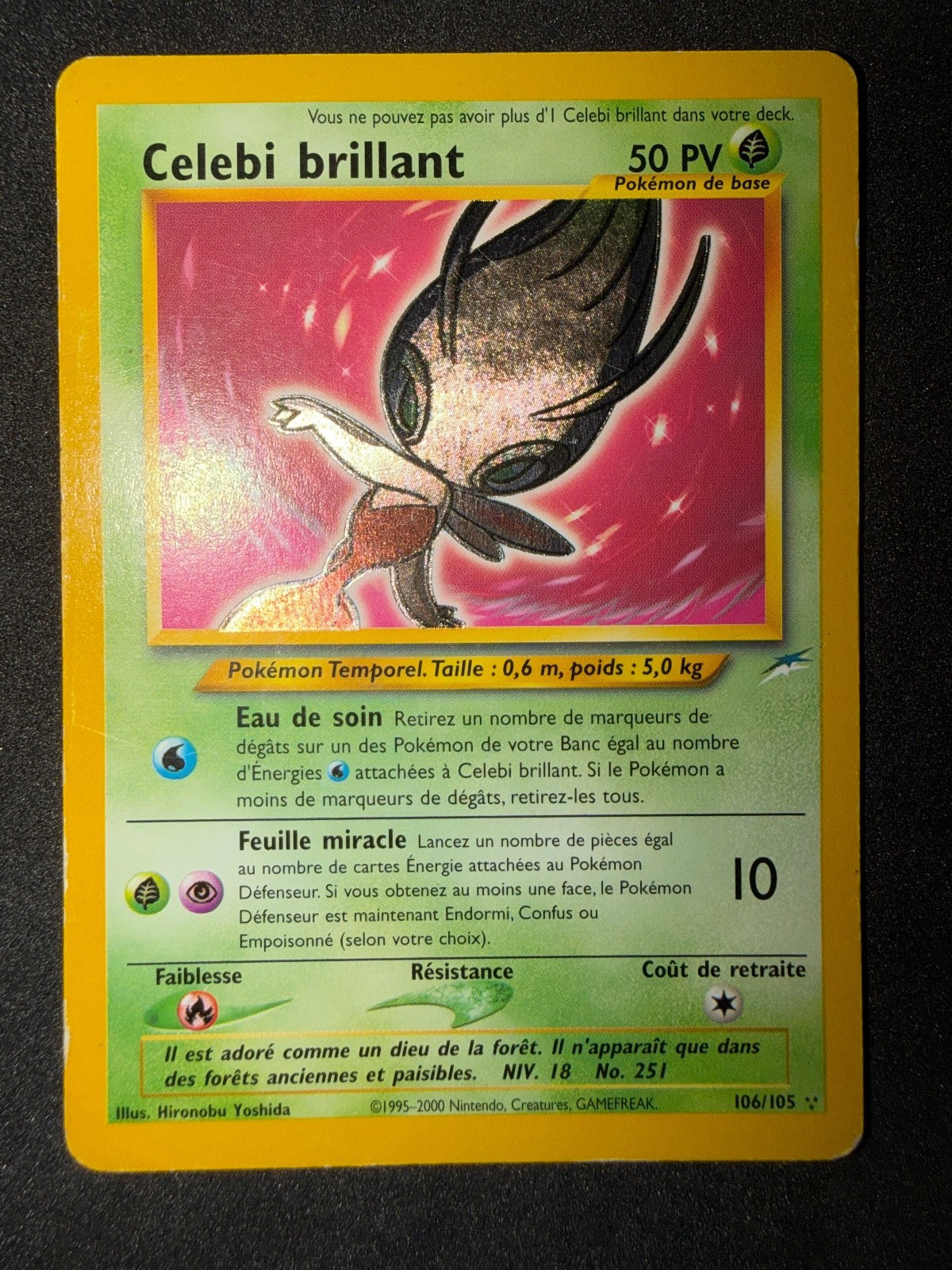 Pokemon Card Celebi Brilliant 106/105 Original 2002 - Neo Destiny - FR 🇫🇷