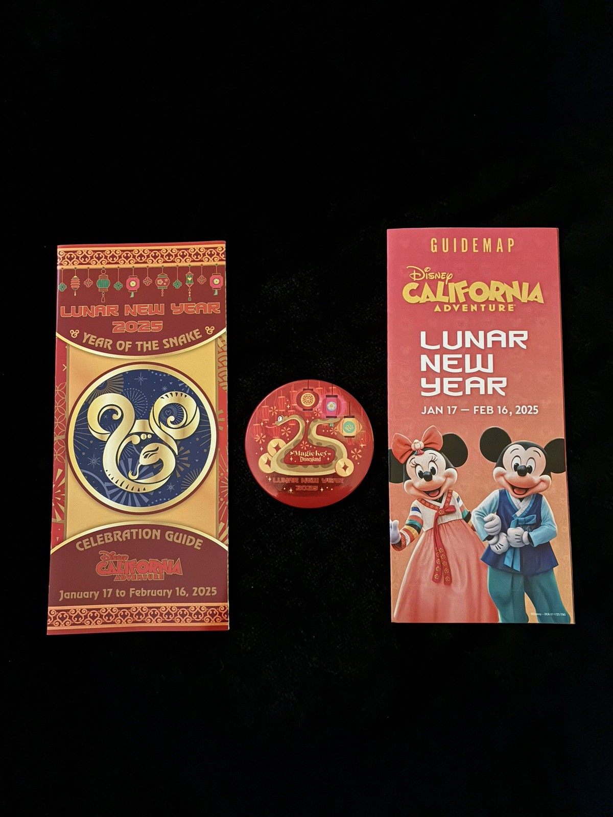 2025 Lunar New Year Disneyland Magic Key Button & DCA Disney Guide Maps 2025 Lunar New Year Disneyland Magic Key Button & DCA Disney Guide Maps