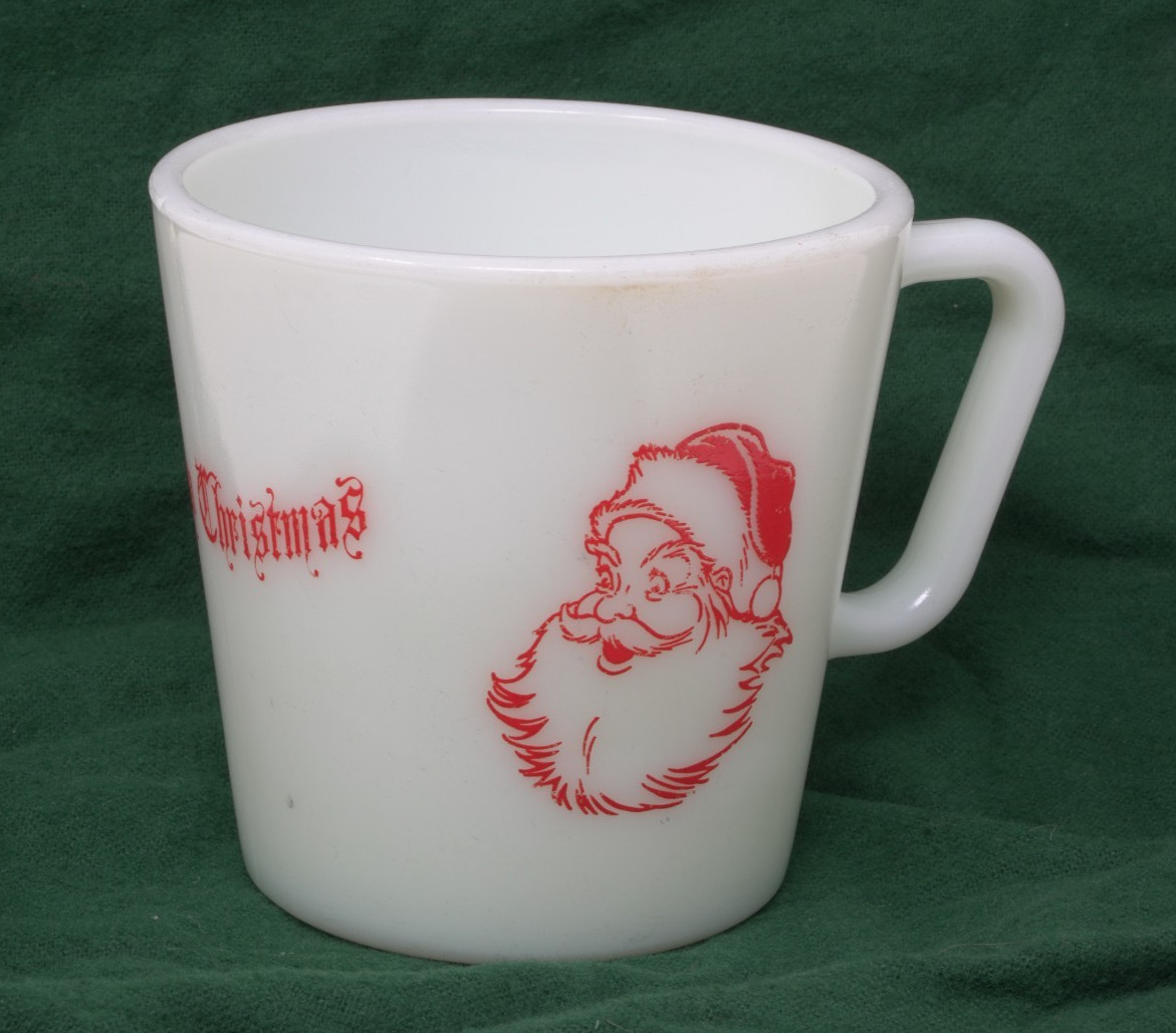 Vintage Pyrex Merry Christmas Santa Claus Mug 1410 Excellent Used Condition