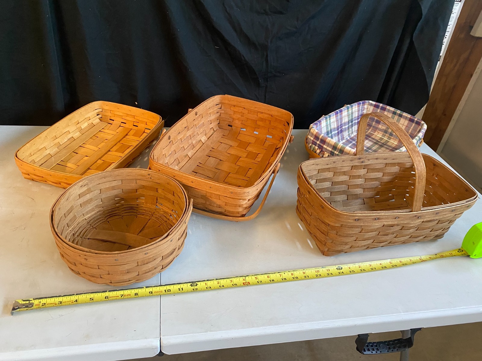 Longaberger basket lot of 5 vintage decorative baskets estate collection Longaberger basket lot of 5 vintage decorative baskets estate collection