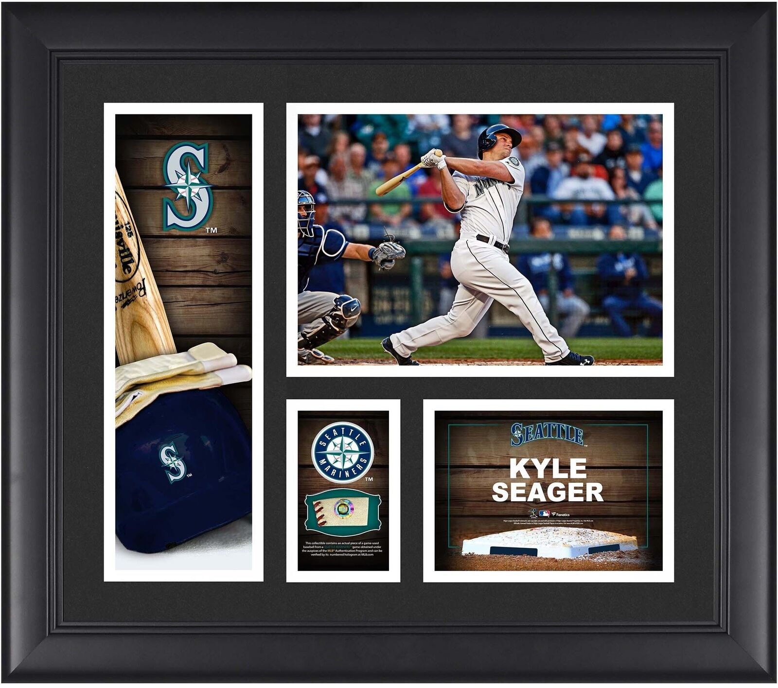 Kyle Seager Seattle Mariners Framed 15x17 Collage w/Piece of G-U Ball
