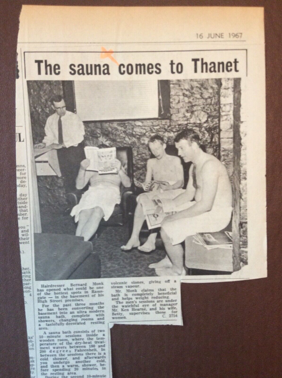 H1q Ephemera 1967 Picture Thanet Sauna Bernard Monk Ken Hearne
