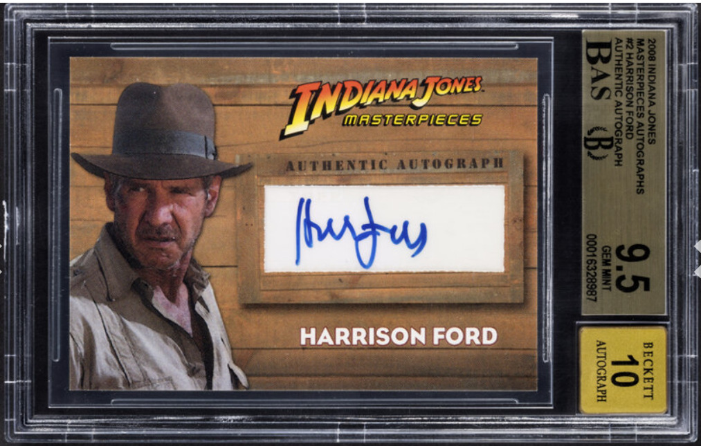 2008 Topps Indiana Jones Masterpieces - Auto - Harrison Ford 1/7 - BGS 9.5/10
