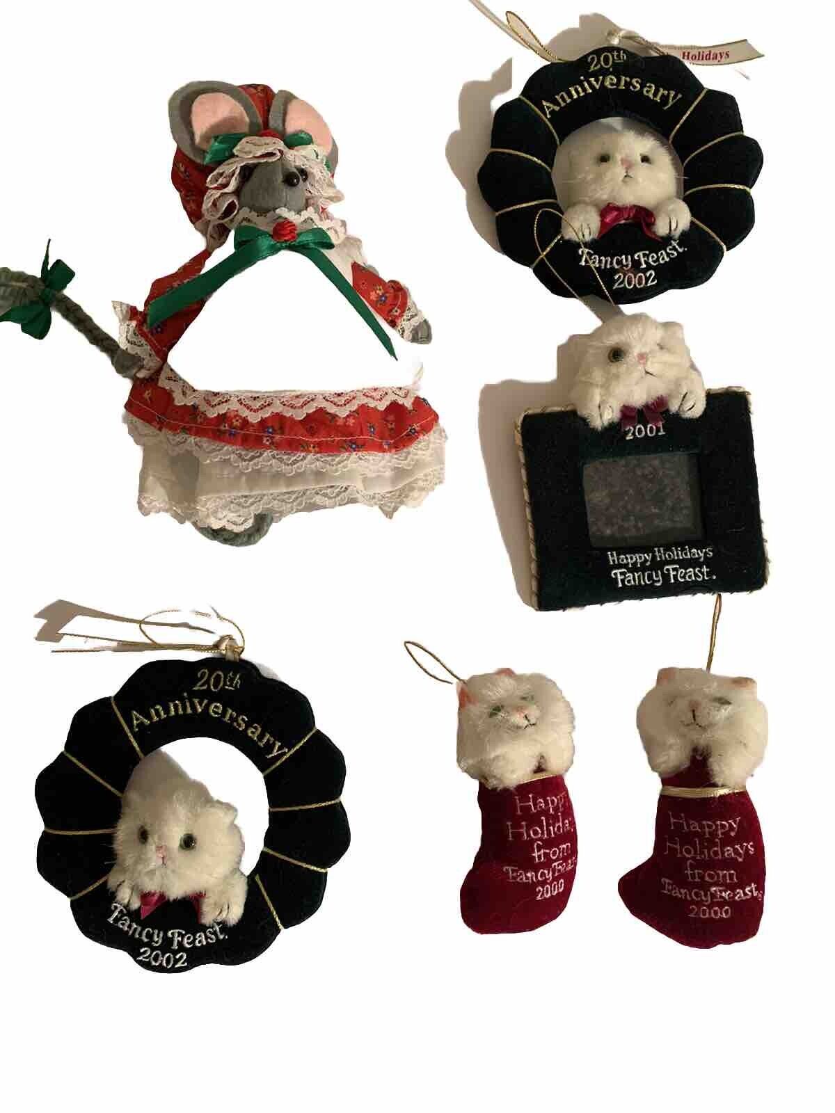 Cat Lover Collection Of Fancy Feast Christmas Ornaments And Mouse