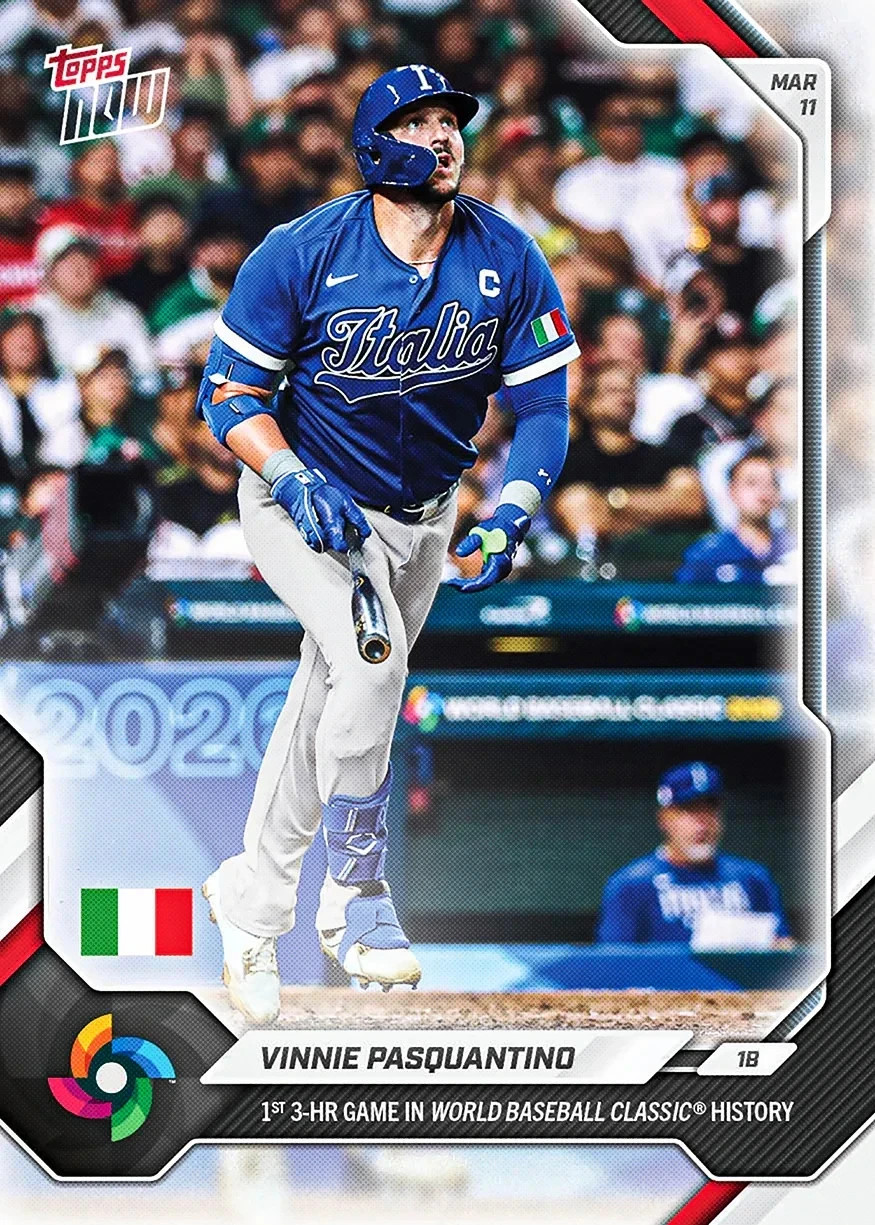 Vinnie Pasquantino 3 HRs 2026 World Baseball Classic Topps NOW 24 Vinnie Pasquantino 3 HRs 2026 World Baseball Classic Topps NOW 24