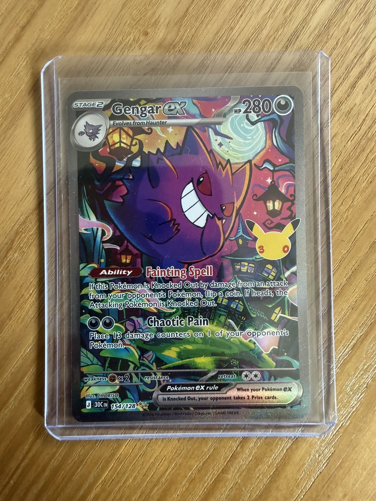 Pokémon TCG Gengar EX 154/128 30th Anniversary English Special Illustration Rare Pokémon TCG Gengar EX 154/128 30th Anniversary English Special Illustration Rare