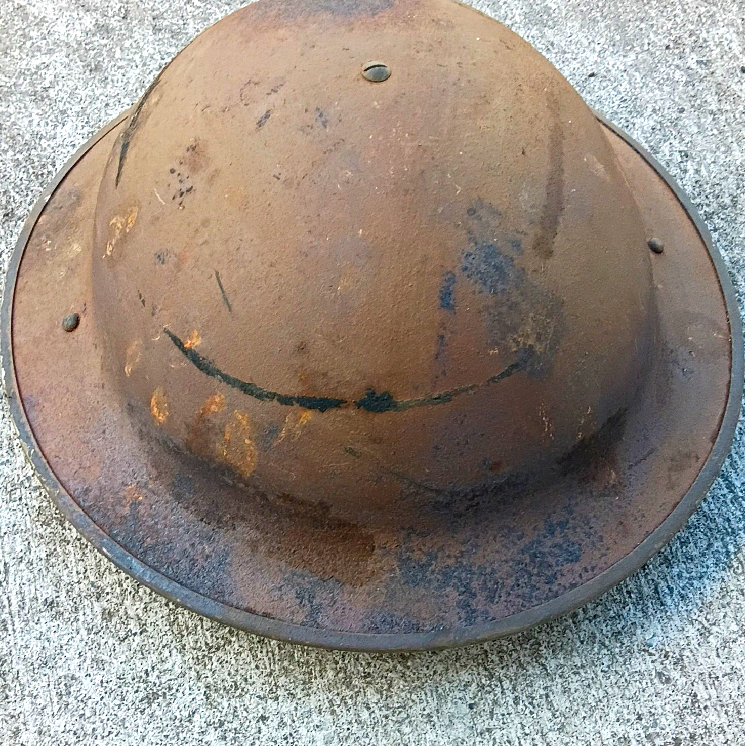 WWI US Brodie Doughboy Original Steel Helmet w/ Liner & Chinstrap WWI US Brodie Doughboy Original Steel Helmet w/ Liner & Chinstrap