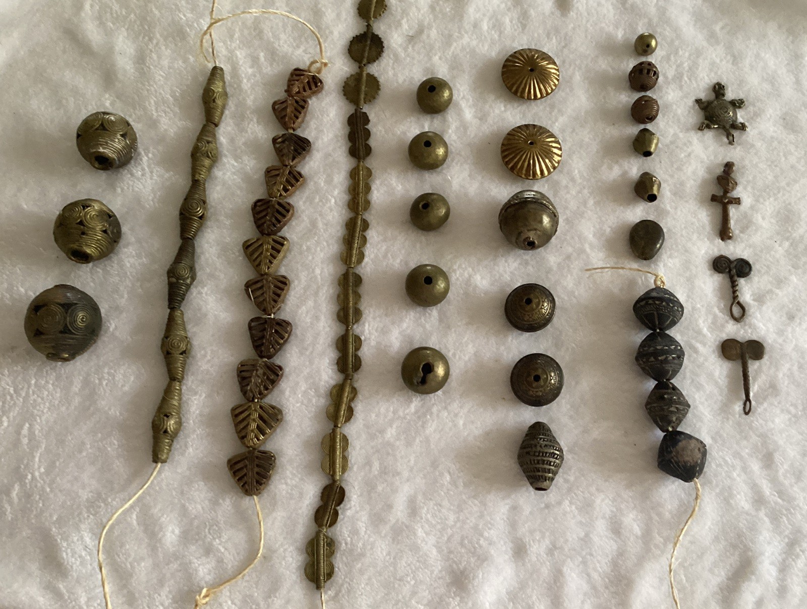Vintage African Metal Trade Beads 53, And Vintage African Trade Ceramic Beads 4 Vintage African Metal Trade Beads 53, And Vintage African Trade Ceramic Beads 4