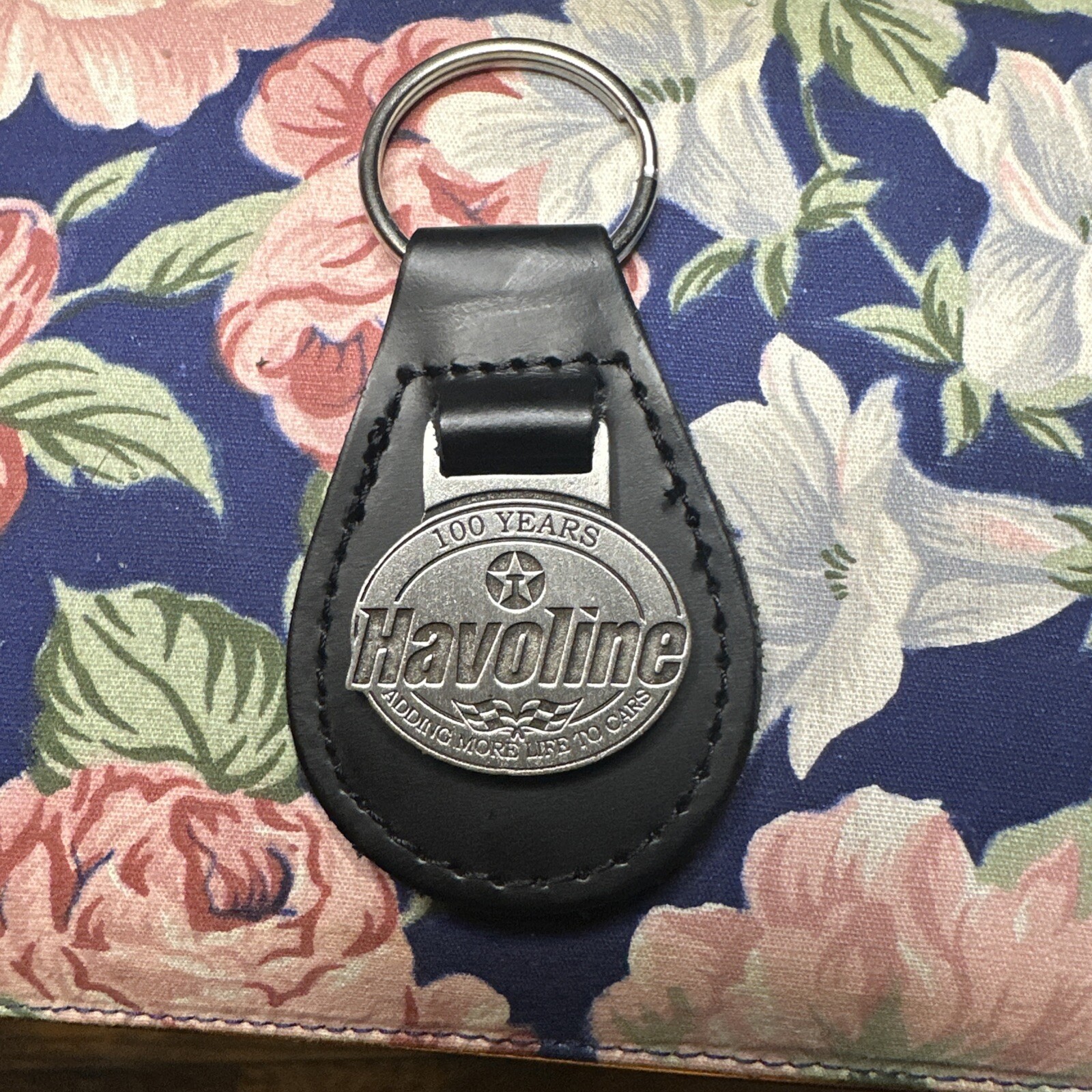 Rare Vintage Havoline Leather Keychain Rare Vintage Havoline Leather Keychain