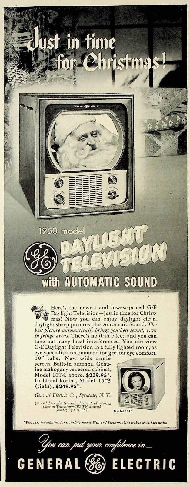 1949 Quarter Size Black & White LIFE Magazine Ad- General Electric - FC 1949 Quarter Size Black & White LIFE Magazine Ad- General Electric - FC