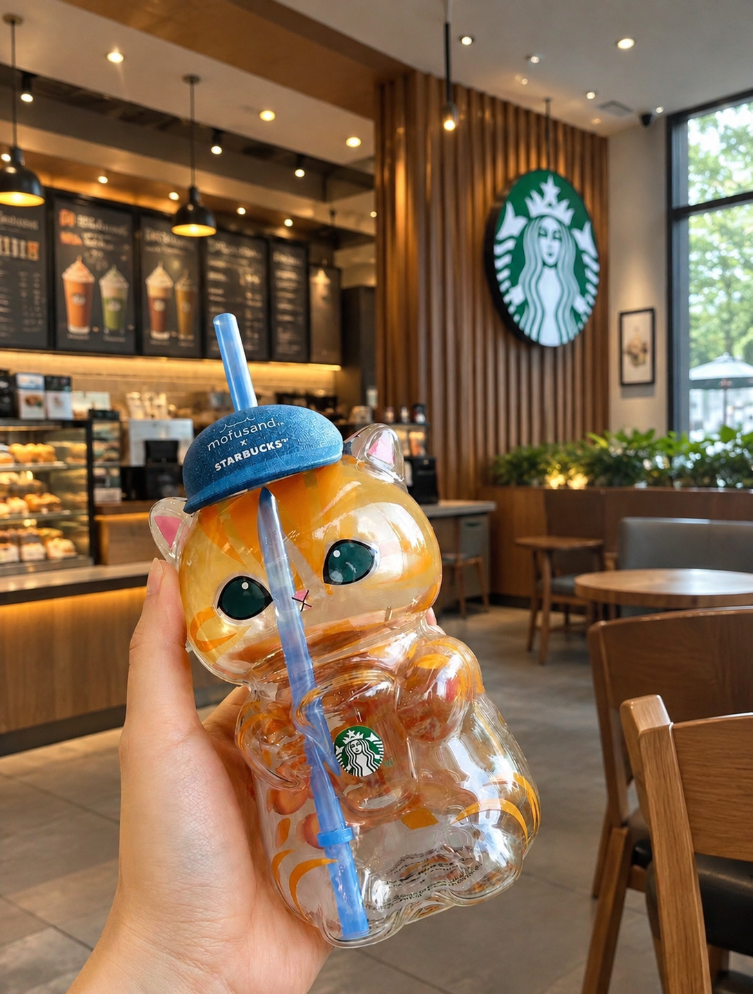2026 New Starbucks Singapore x Mofusand 2026 Collection Cat Shaped Glass Cup 2026 New Starbucks Singapore x Mofusand 2026 Collection Cat Shaped Glass Cup