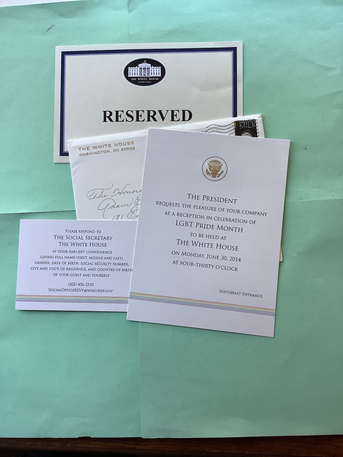 Rare President Barack Obama Official White House Invitation LGBT Event 2014 Rare President Barack Obama Official White House Invitation LGBT Event 2014