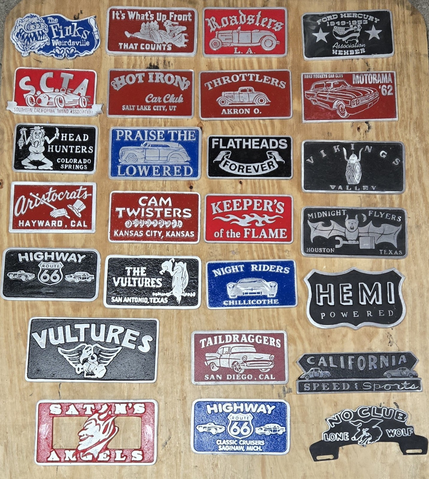 Cast Aluminum Car Club Plaque  Lot Of 26