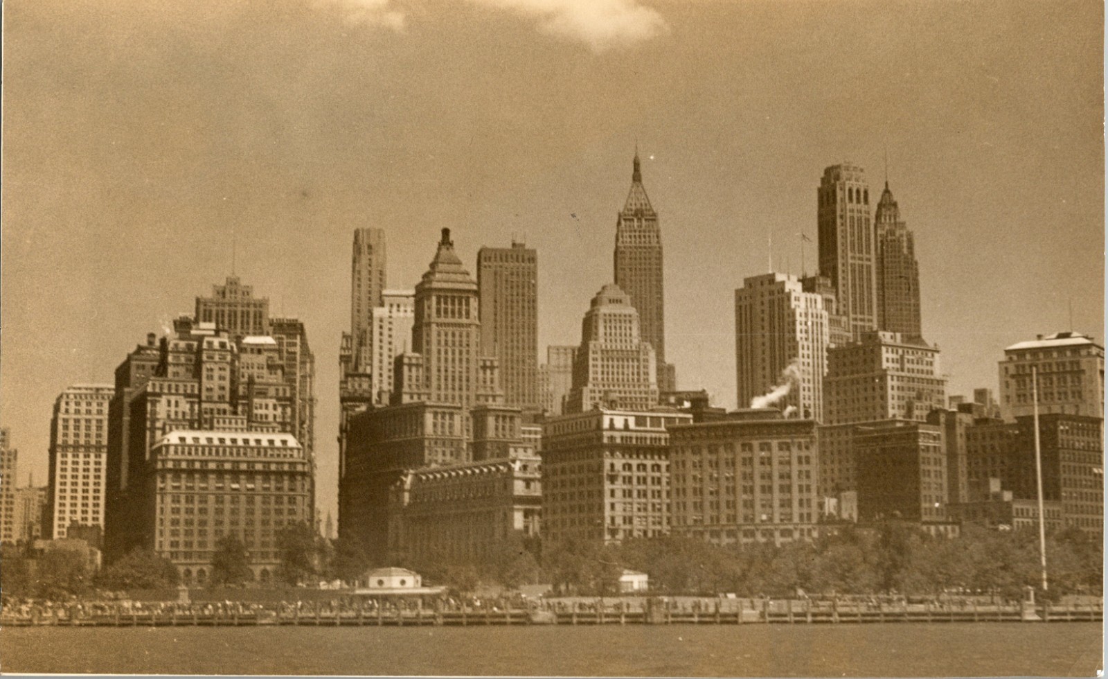 c1930s RPPC Lower Manhattan Skyline New York City Carl Woellner Photo