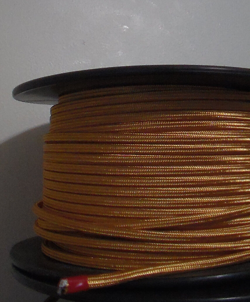 Gold Rayon Covered Parallel Lamp Cord Wire, Sold Per Ft., 6 Ft. Minimum