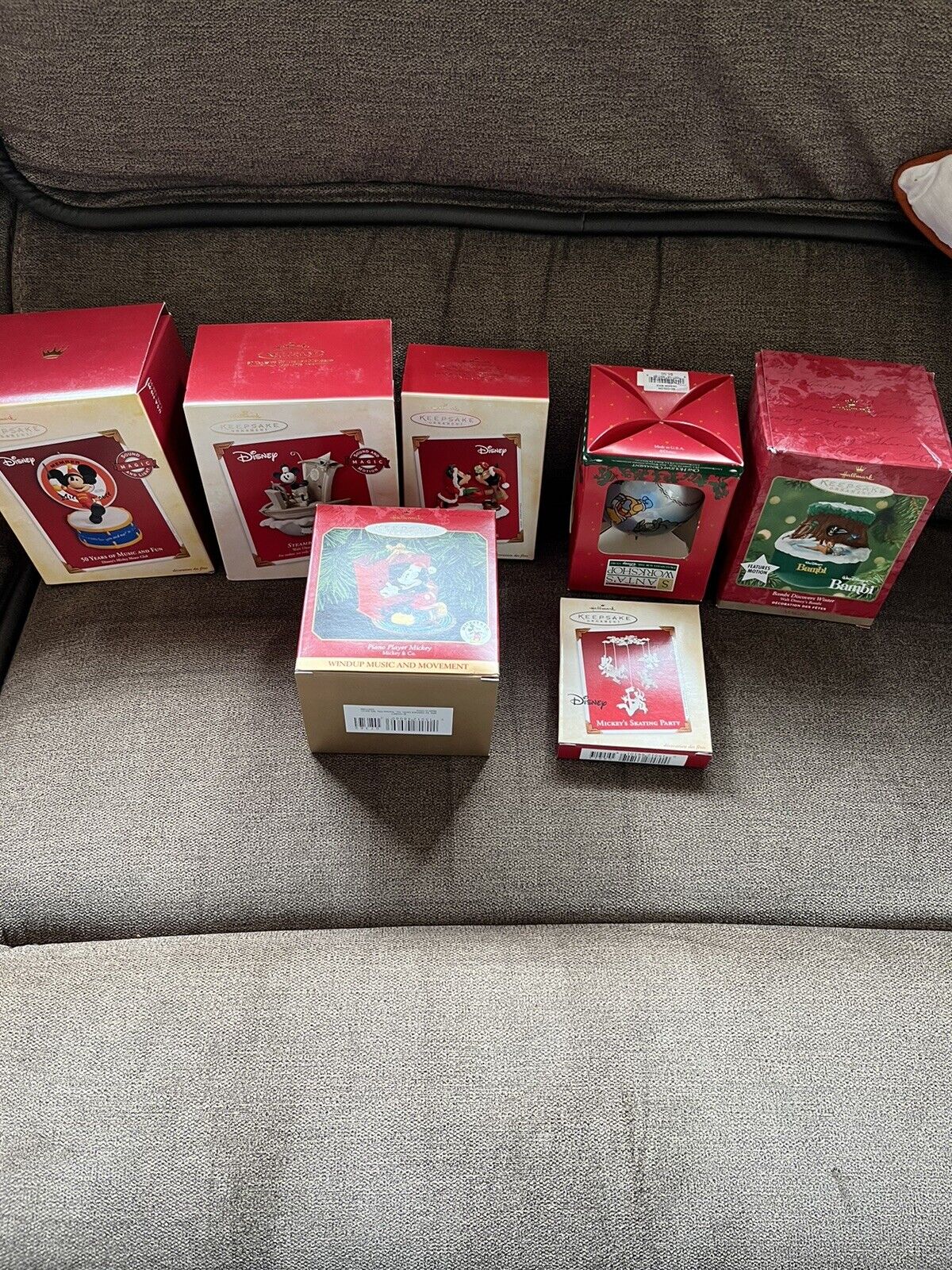 Vintage Lot Of 7 Hallmark Disney Ornaments New In Boxes
