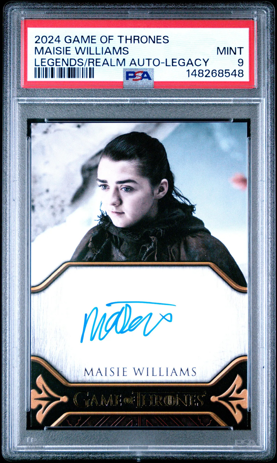 2024 Rittenhouse GOT: Legends Of The Realm Legacy Auto Maisie Williams PSA 9 2024 Rittenhouse GOT: Legends Of The Realm Legacy Auto Maisie Williams PSA 9
