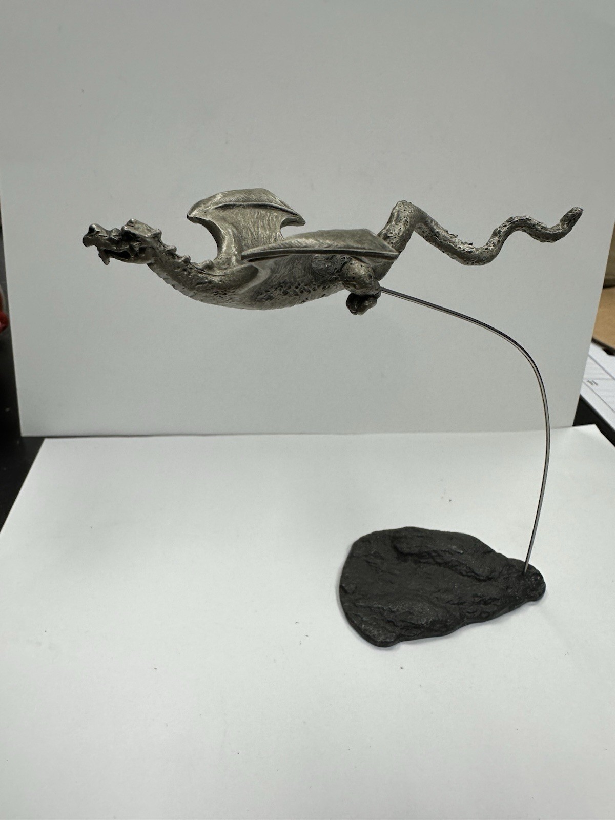 1988 LaRocca Hudson Pewter Flying Winged Dragon Flight Desktop Figurine 1988 LaRocca Hudson Pewter Flying Winged Dragon Flight Desktop Figurine