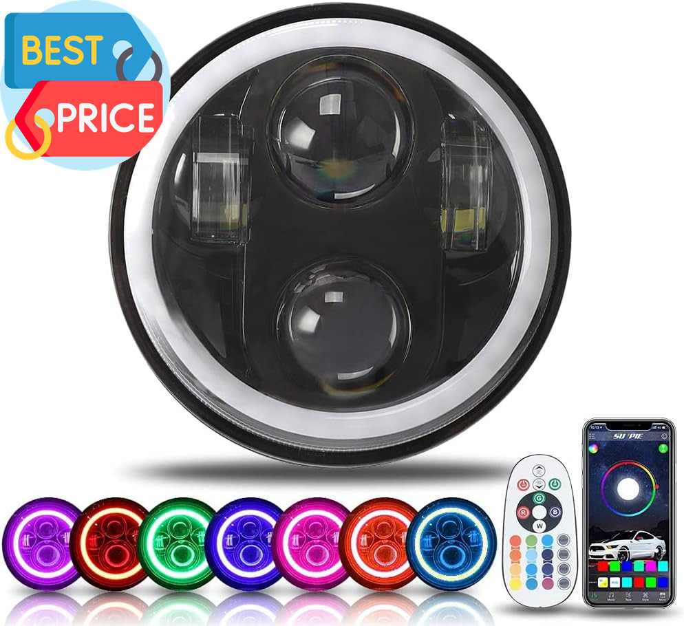 5-3/4 5.75 Inch RGBW Head Light Motorcycle Compatible with Sportster XL883 XL120 5-3/4 5.75 Inch RGBW Head Light Motorcycle Compatible with Sportster XL883 XL120