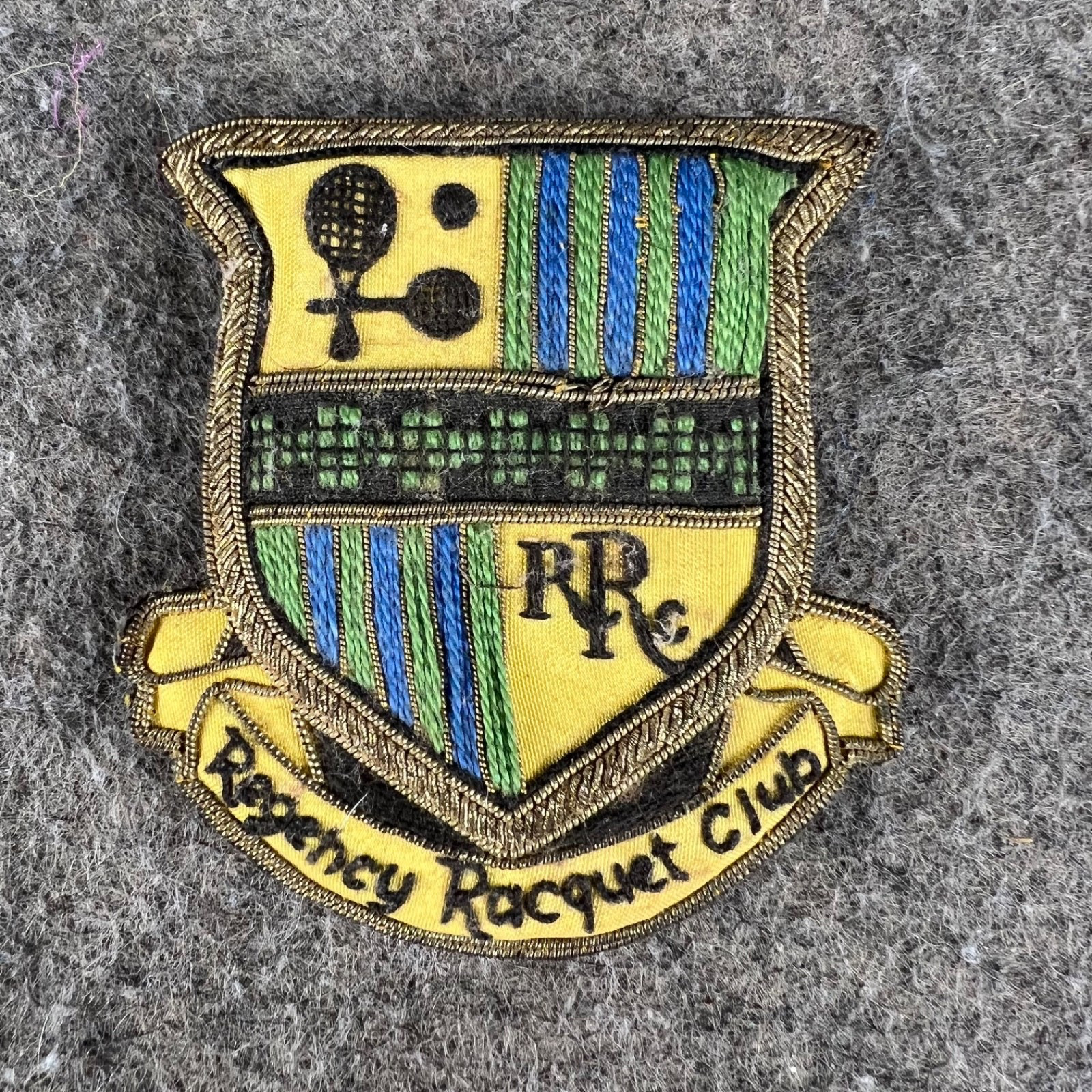 Vintage Gold Crest Ltd. Blazer Badge Regency Racquet Club McLean Va. Vintage Gold Crest Ltd. Blazer Badge Regency Racquet Club McLean Va.